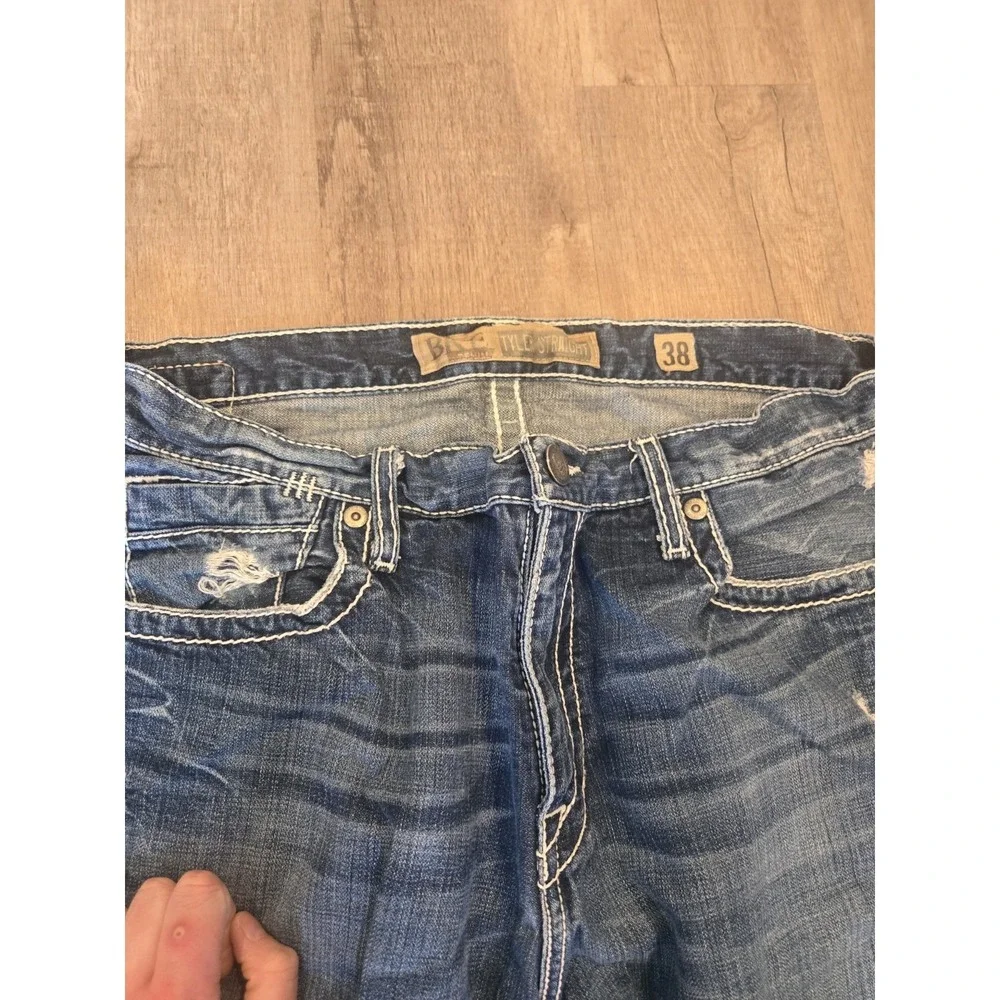 BKE Jeans‎ Mens 38x36 Tyler Straight Dark Wash Distressed Cotton